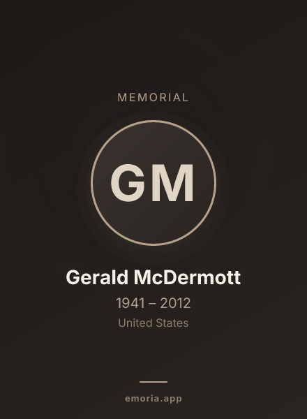 Memorial portrait of Gerald McDermott