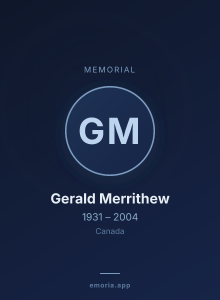Memorial portrait of Gerald Merrithew