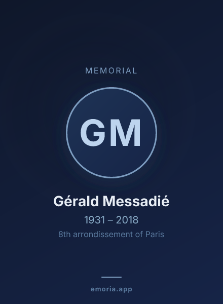 Memorial portrait of Gérald Messadié