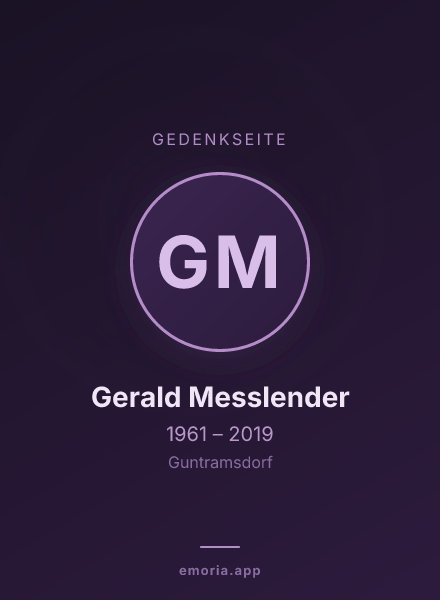 Gedenkportrait von Gerald Messlender