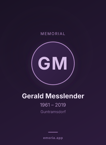 Memorial portrait of Gerald Messlender