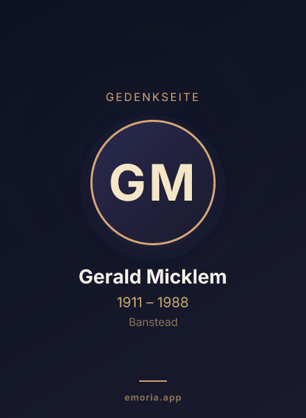 Gedenkportrait von Gerald Micklem