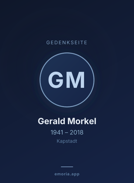 Gedenkportrait von Gerald Morkel