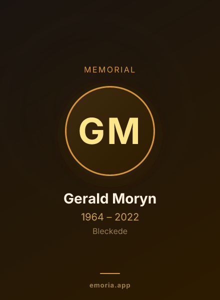 Memorial portrait of Gerald Moryn