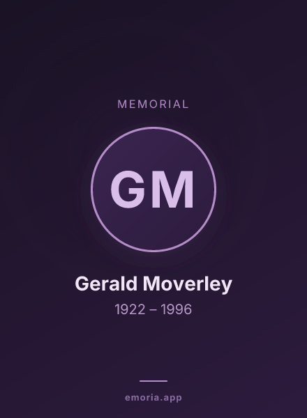 Memorial portrait of Gerald Moverley