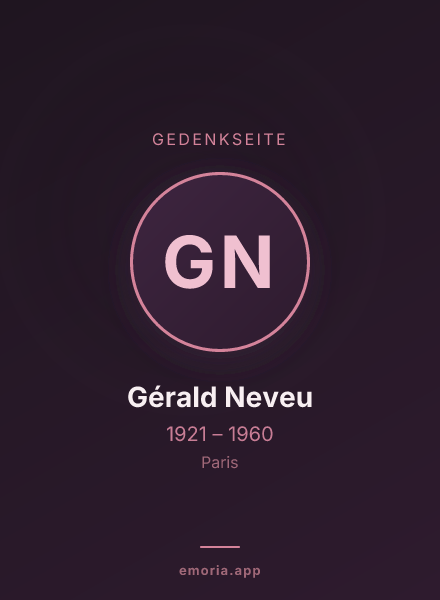 Gedenkportrait von Gérald Neveu