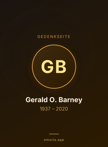 Gedenkportrait von Gerald O. Barney