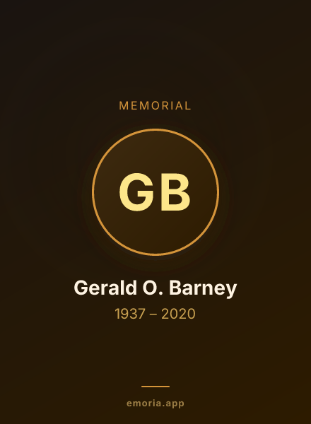 Memorial portrait of Gerald O. Barney