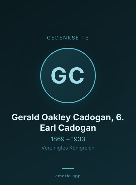 Gedenkportrait von Gerald Oakley Cadogan, 6. Earl Cadogan