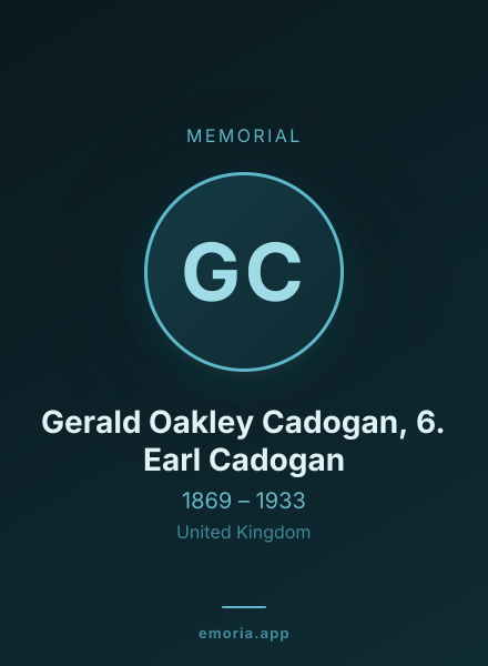 Memorial portrait of Gerald Oakley Cadogan, 6. Earl Cadogan