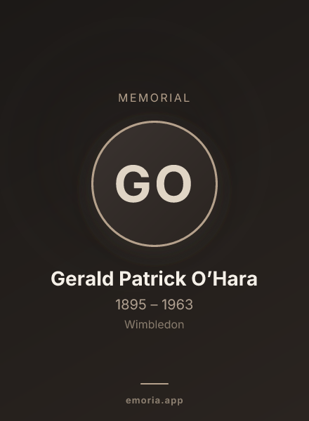Memorial portrait of Gerald Patrick O’Hara