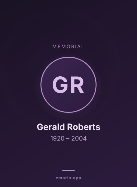 Memorial portrait of Gerald Roberts