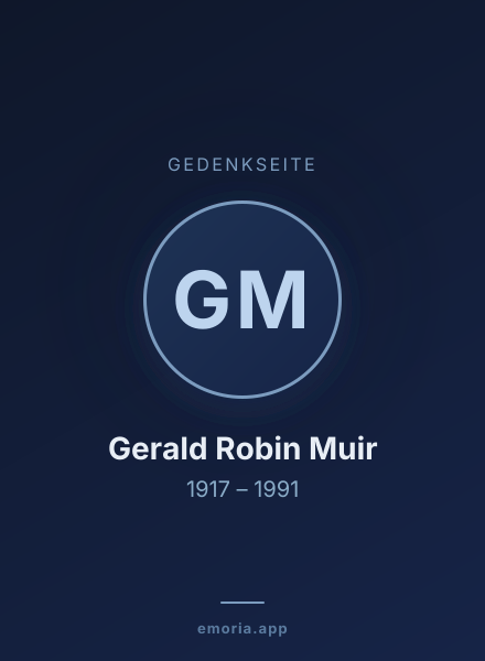 Gedenkportrait von Gerald Robin Muir