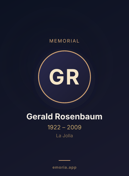 Memorial portrait of Gerald Rosenbaum