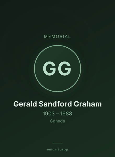 Memorial portrait of Gerald Sandford Graham
