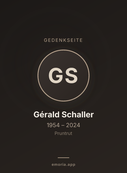 Gedenkportrait von Gérald Schaller