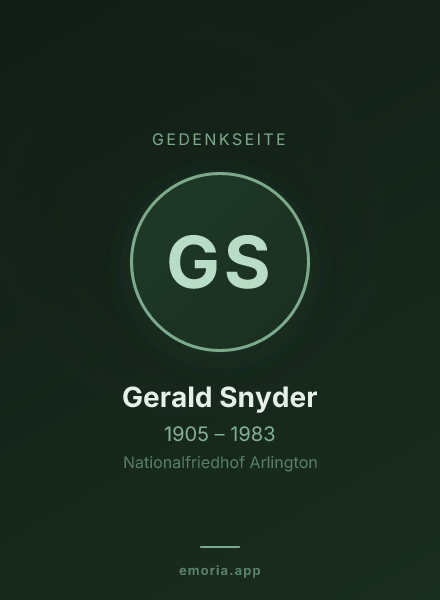 Gedenkportrait von Gerald Snyder