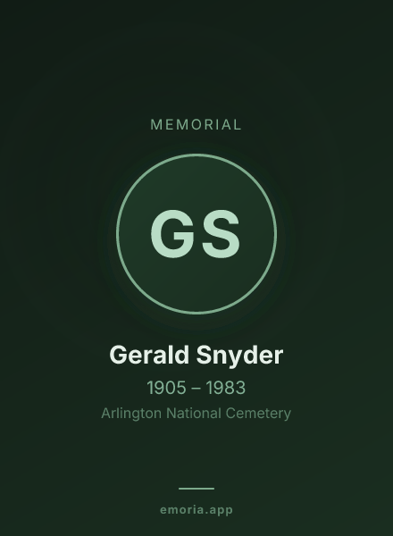 Memorial portrait of Gerald Snyder
