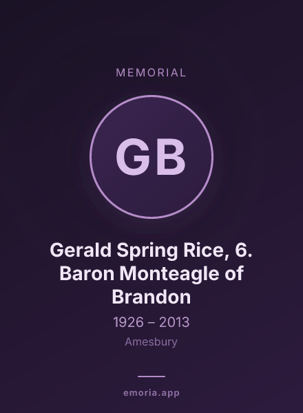 Memorial portrait of Gerald Spring Rice, 6. Baron Monteagle of Brandon