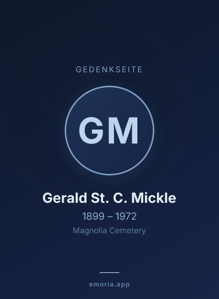 Gedenkportrait von Gerald St. C. Mickle