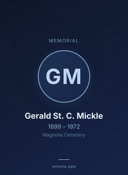 Memorial portrait of Gerald St. C. Mickle