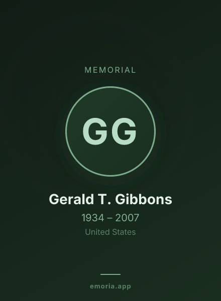 Memorial portrait of Gerald T. Gibbons