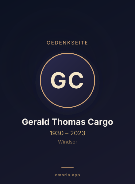 Gedenkportrait von Gerald Thomas Cargo