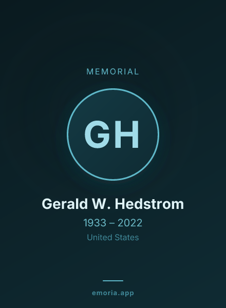 Memorial portrait of Gerald W. Hedstrom