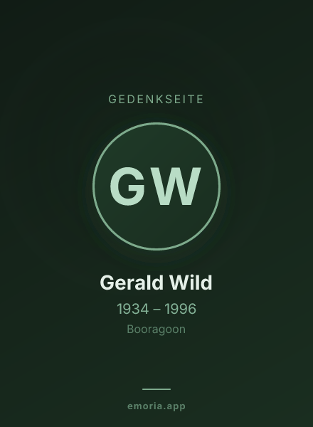 Gedenkportrait von Gerald Wild