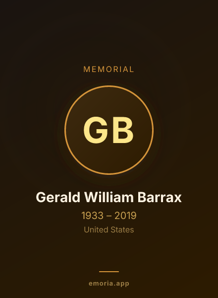 Memorial portrait of Gerald William Barrax