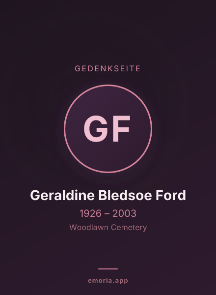 Gedenkportrait von Geraldine Bledsoe Ford