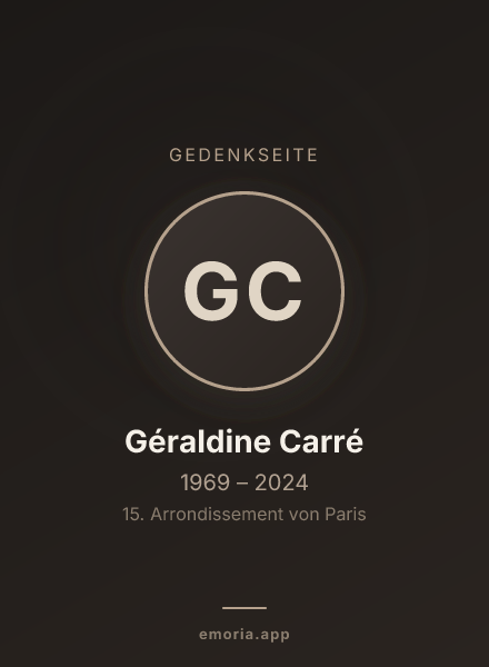 Gedenkportrait von Géraldine Carré