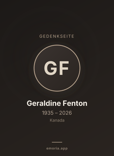 Gedenkportrait von Geraldine Fenton