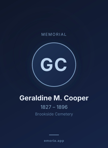 Memorial portrait of Geraldine M. Cooper