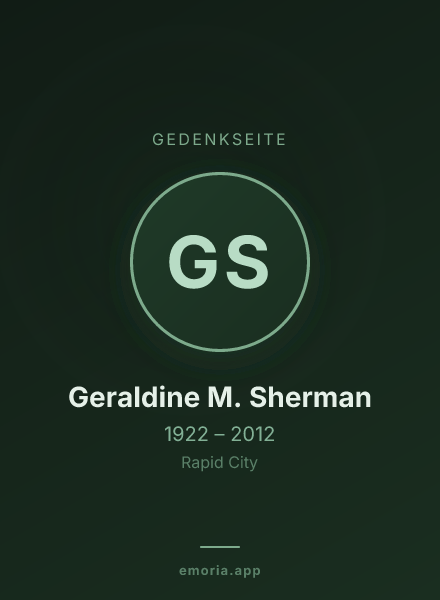 Gedenkportrait von Geraldine M. Sherman