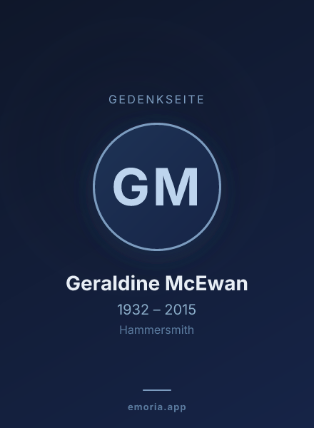 Gedenkportrait von Geraldine McEwan
