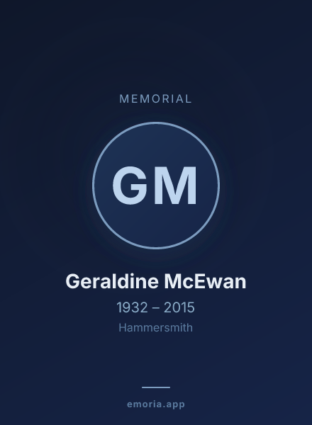 Memorial portrait of Geraldine McEwan