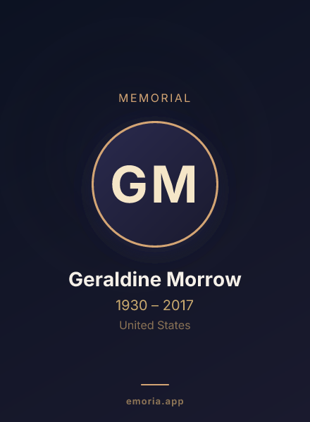 Memorial portrait of Geraldine Morrow