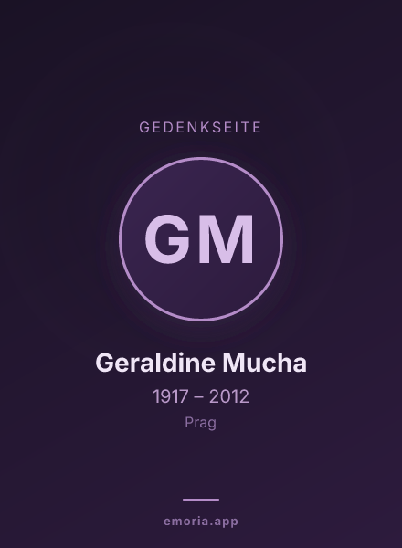 Gedenkportrait von Geraldine Mucha