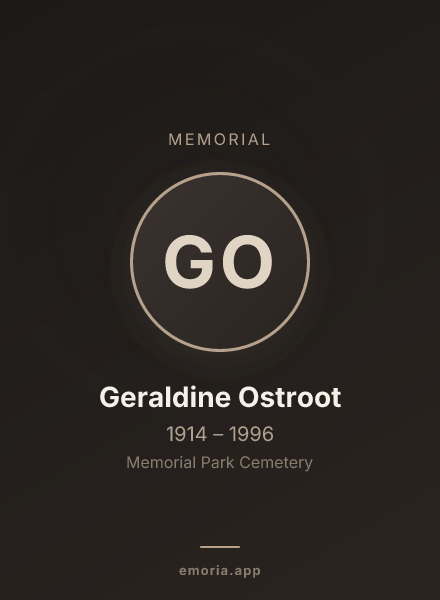 Memorial portrait of Geraldine Ostroot