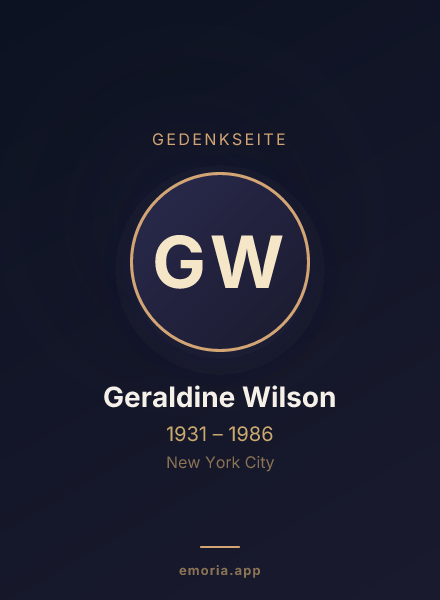 Gedenkportrait von Geraldine Wilson