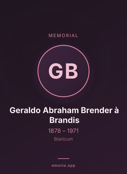 Memorial portrait of Geraldo Abraham Brender à Brandis