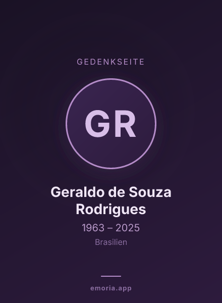 Gedenkportrait von Geraldo de Souza Rodrigues