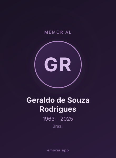 Memorial portrait of Geraldo de Souza Rodrigues