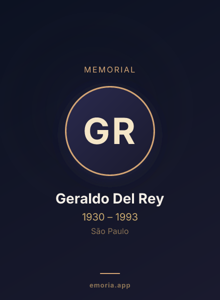 Memorial portrait of Geraldo Del Rey