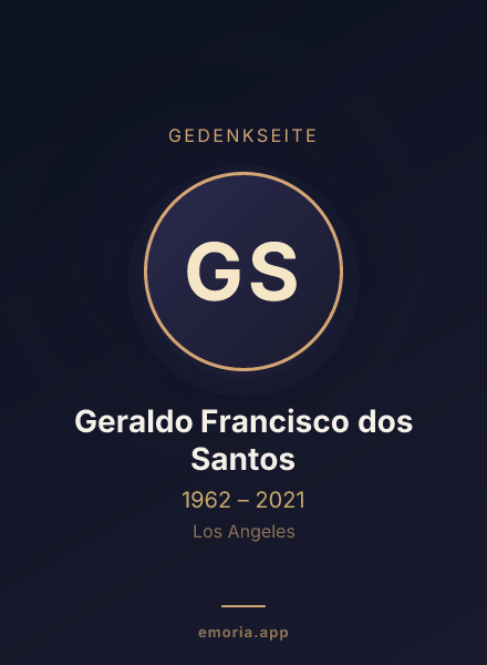 Gedenkportrait von Geraldo Francisco dos Santos