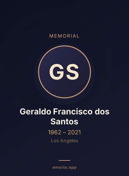 Memorial portrait of Geraldo Francisco dos Santos