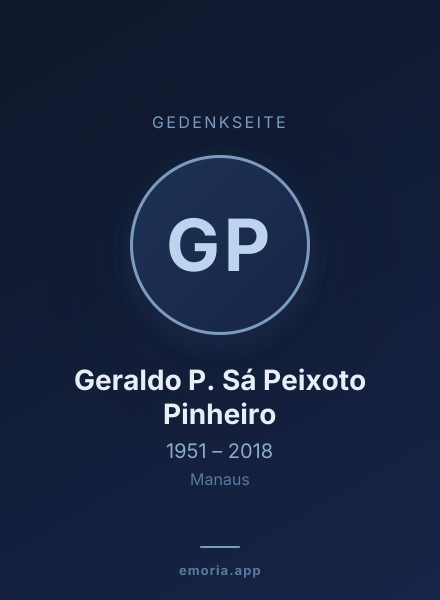Gedenkportrait von Geraldo P. Sá Peixoto Pinheiro