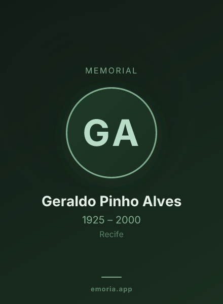 Memorial portrait of Geraldo Pinho Alves
