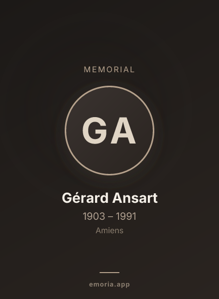 Memorial portrait of Gérard Ansart